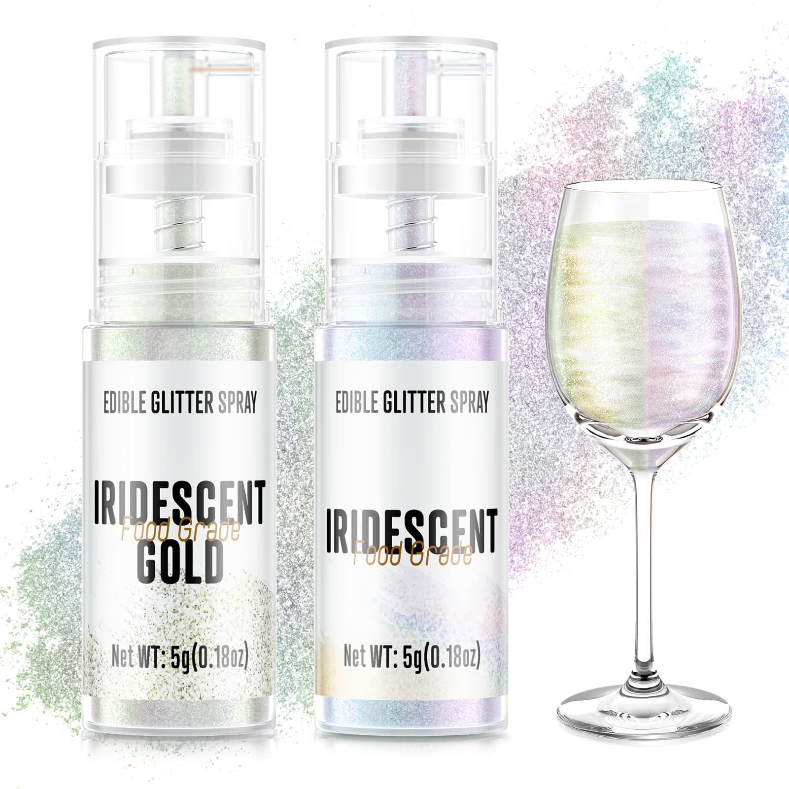 Cherrysea edible glitter spray iridescent finish on desserts for shine