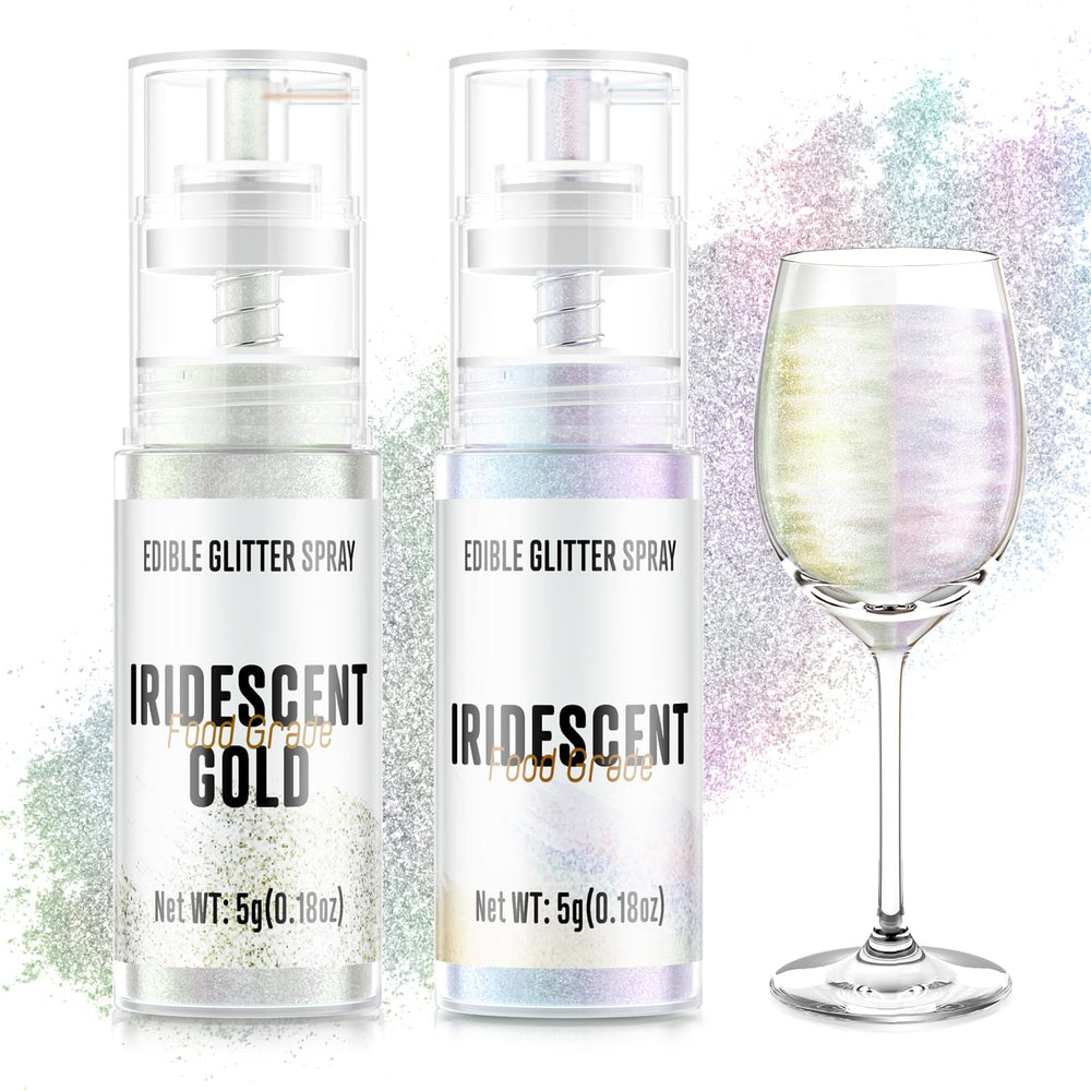 Cherrysea edible glitter spray iridescent finish on desserts for shine