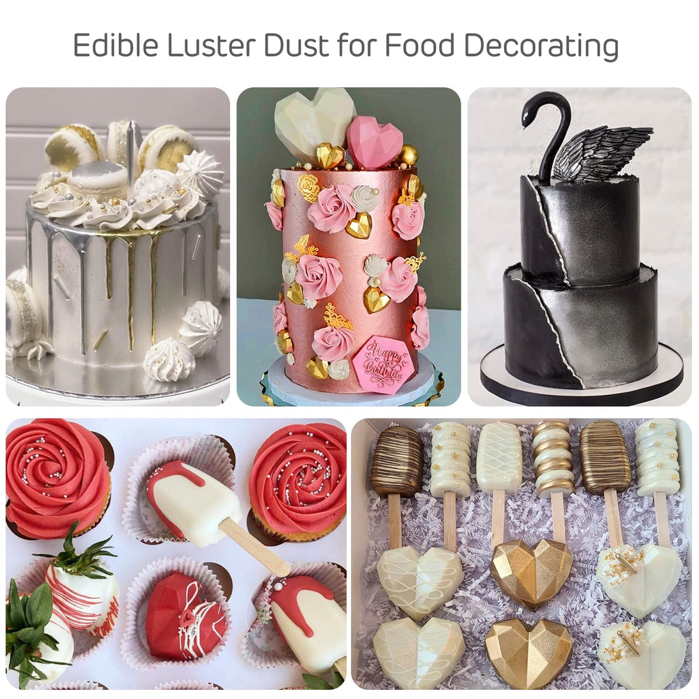 Cherrysea Red edible luster dust enhances decorative details on macarons and chocolates