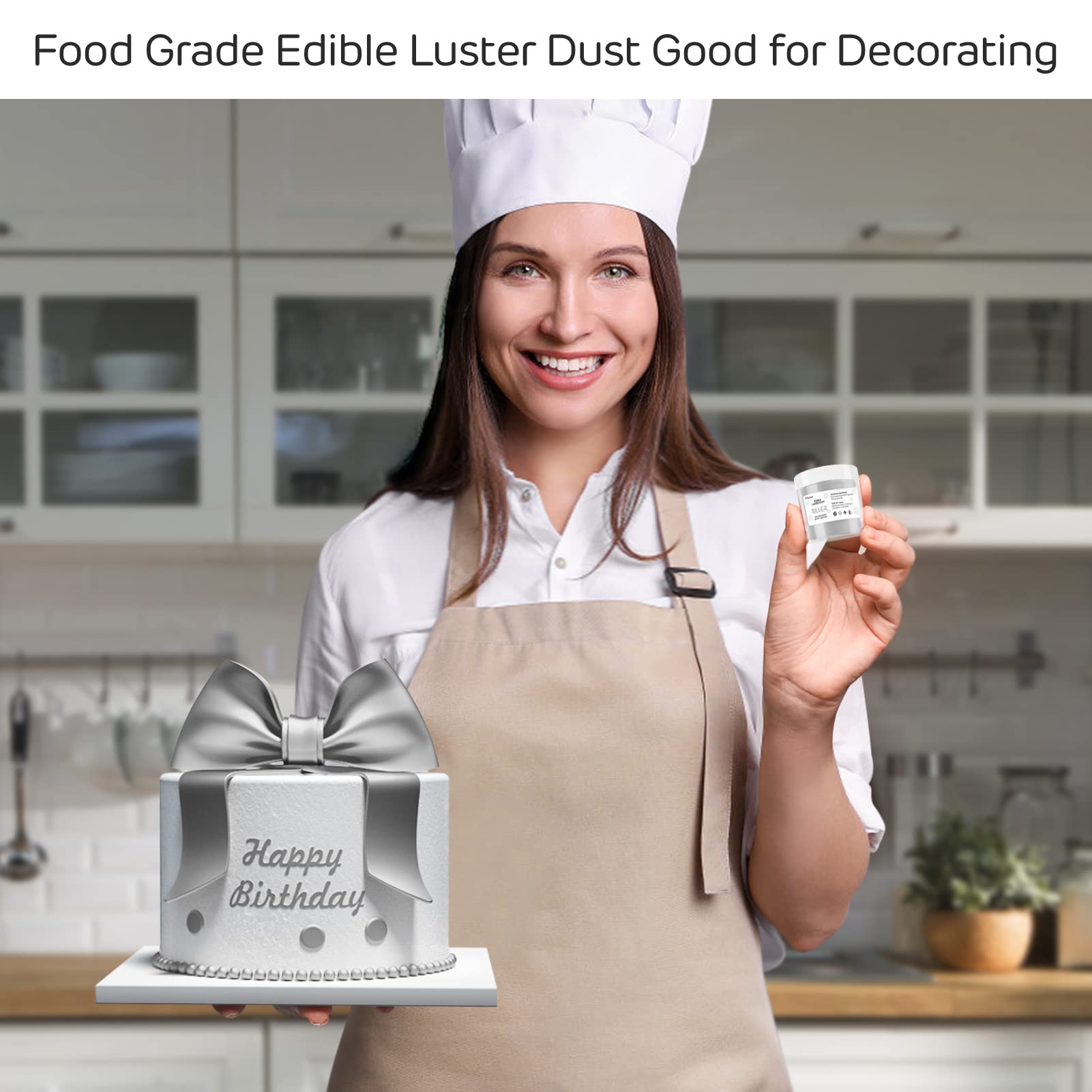 Cherrysea Teal edible luster dust adds vibrant color to drinks and desserts