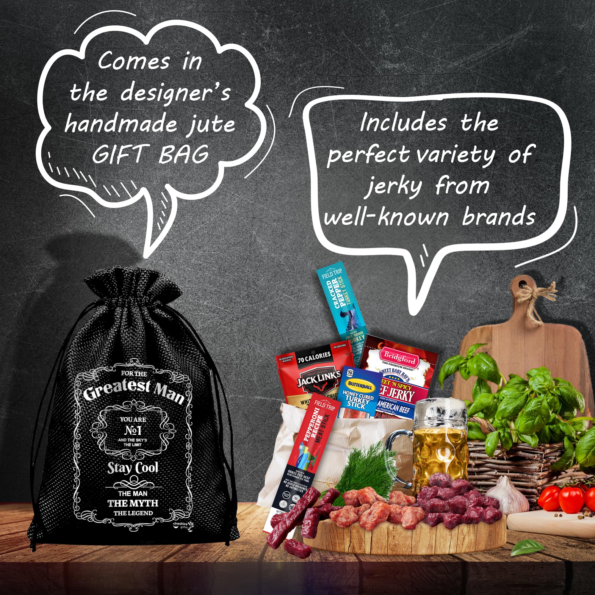 Cheshire Gifts Exotic Jerky Variety Pack with diverse flavors for adventurous snacking.