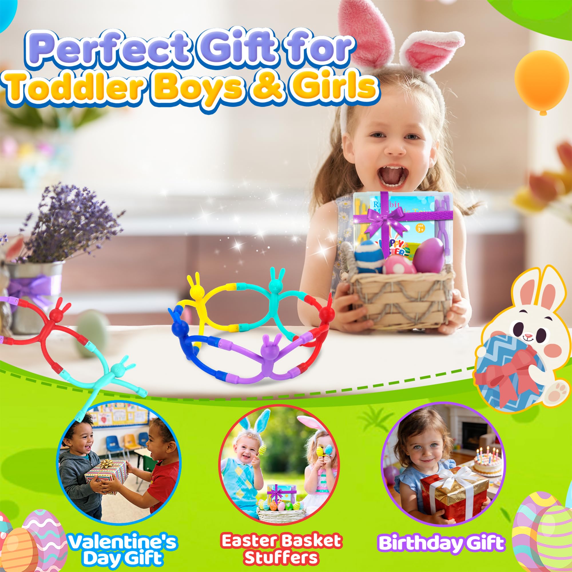CHESLICR Easter magnets BPA-free and durable for little hands