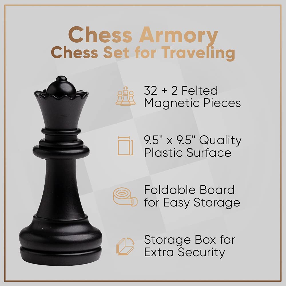 Chess Armory Staunton pieces with felted bases protect the board