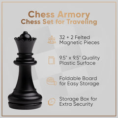 Chess Armory Staunton pieces with felted bases protect the board