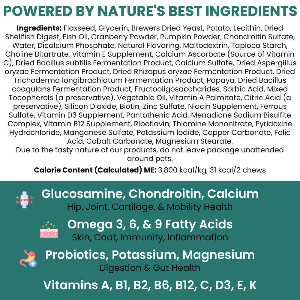 Chew + Heal Labs immune support with probiotics for gut health.