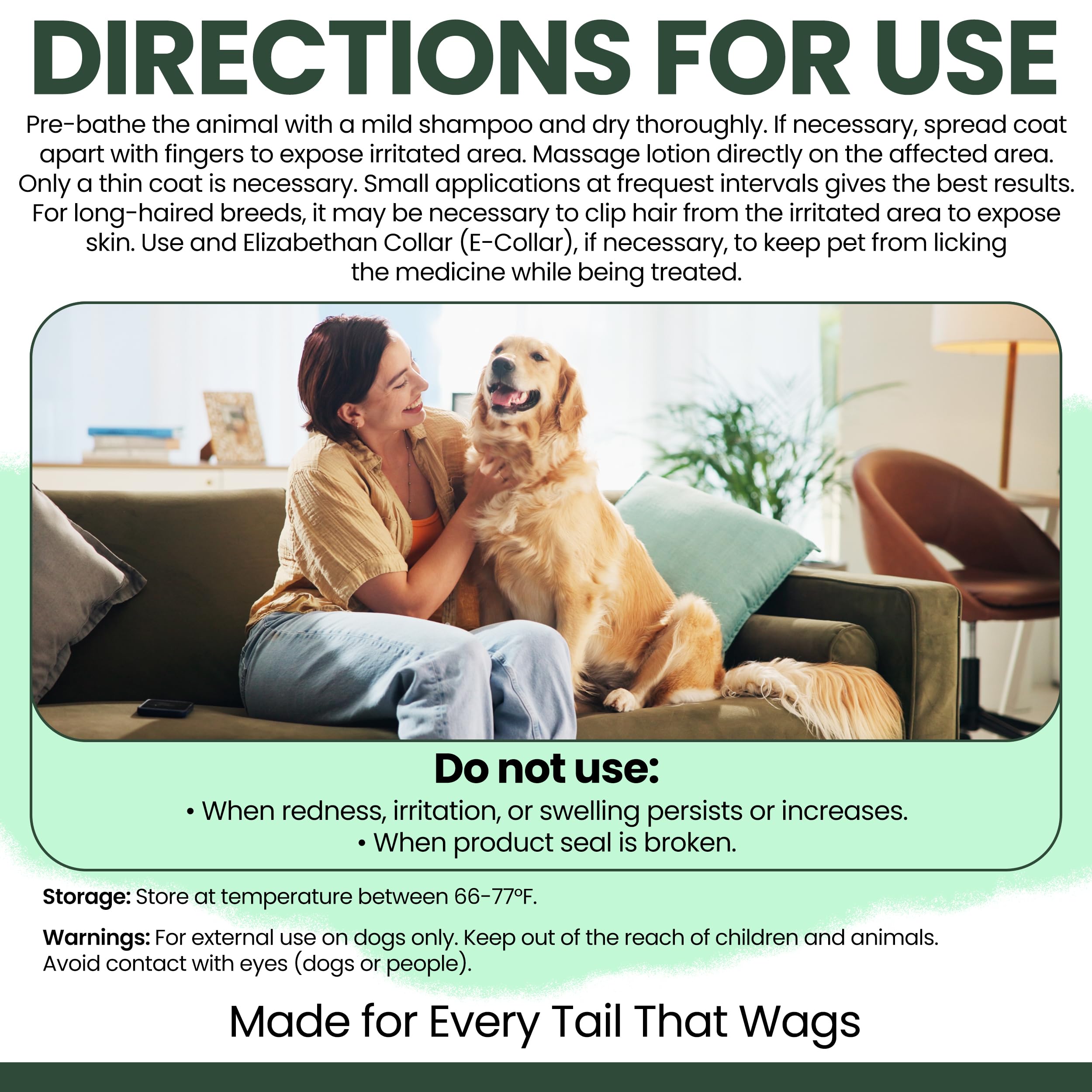 Dog shows comfort after applying Chew + Heal Labs lotion