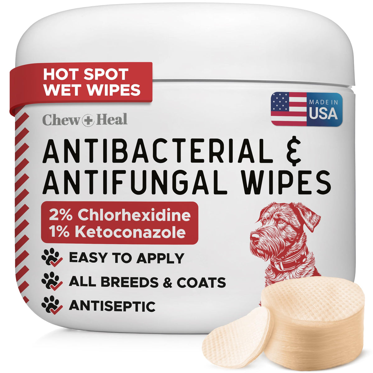 Chew Heal Labs soothing paw wipes packaging ready for daily paw care