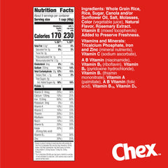 Chex gluten-free cereal packaging shows a family-friendly morning option.