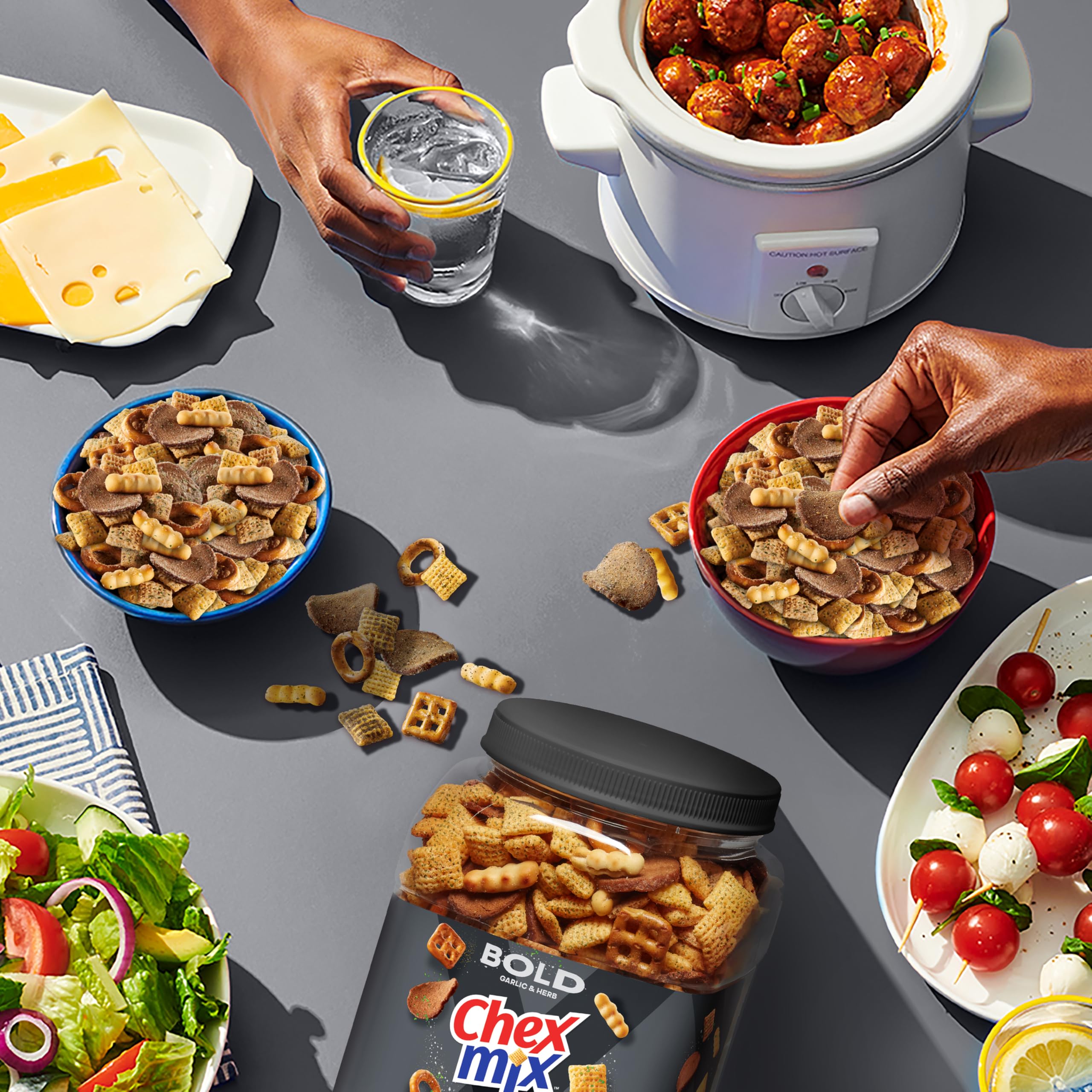 Chex Mix Bold Garlic and Herb pretzel dippers invite easy sharing
