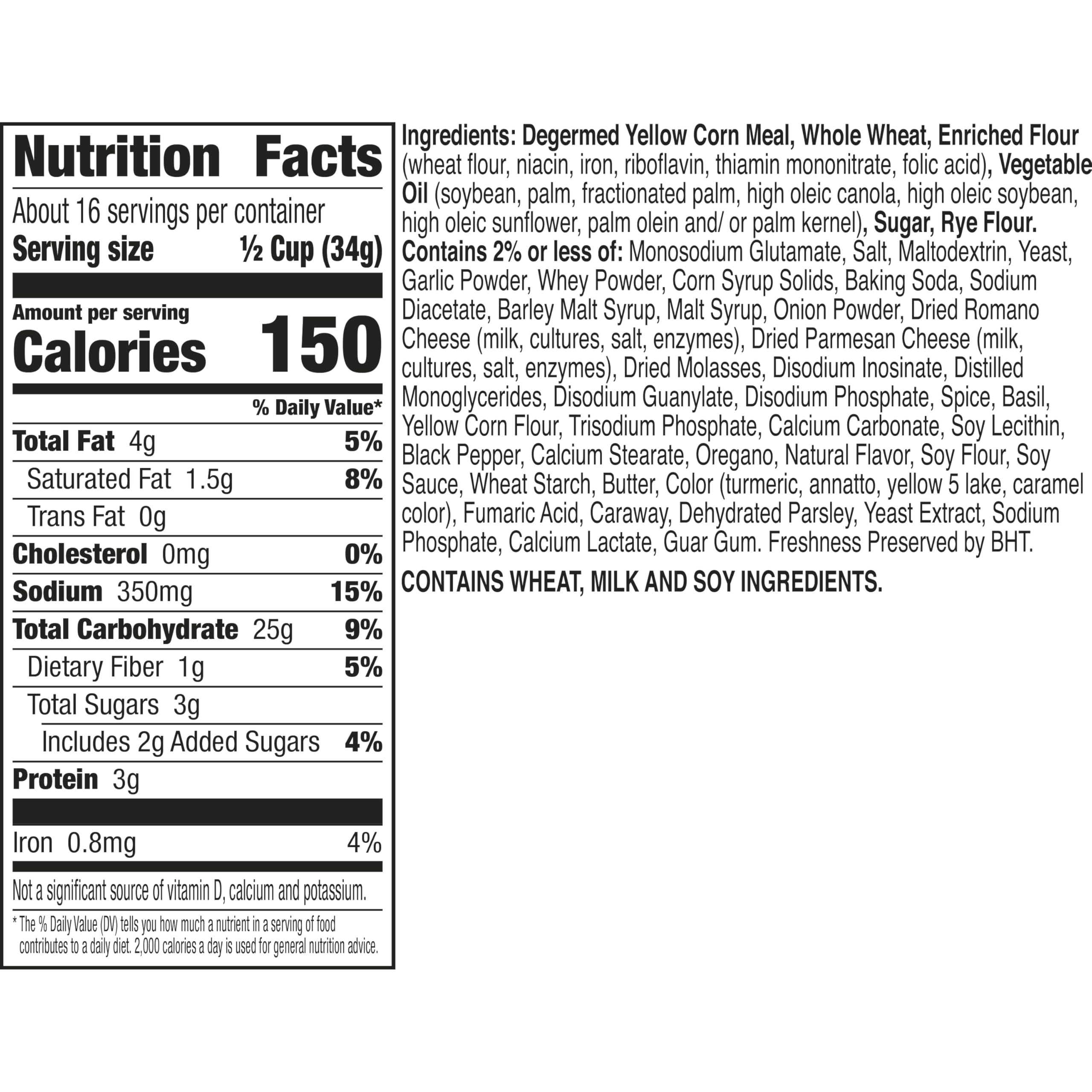 Chex Mix Bold Garlic and Herb round pretzels provide savory crunch for sharing