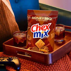 Mini breadsticks provide a satisfying crunch in Chex Mix Honey BBQ.