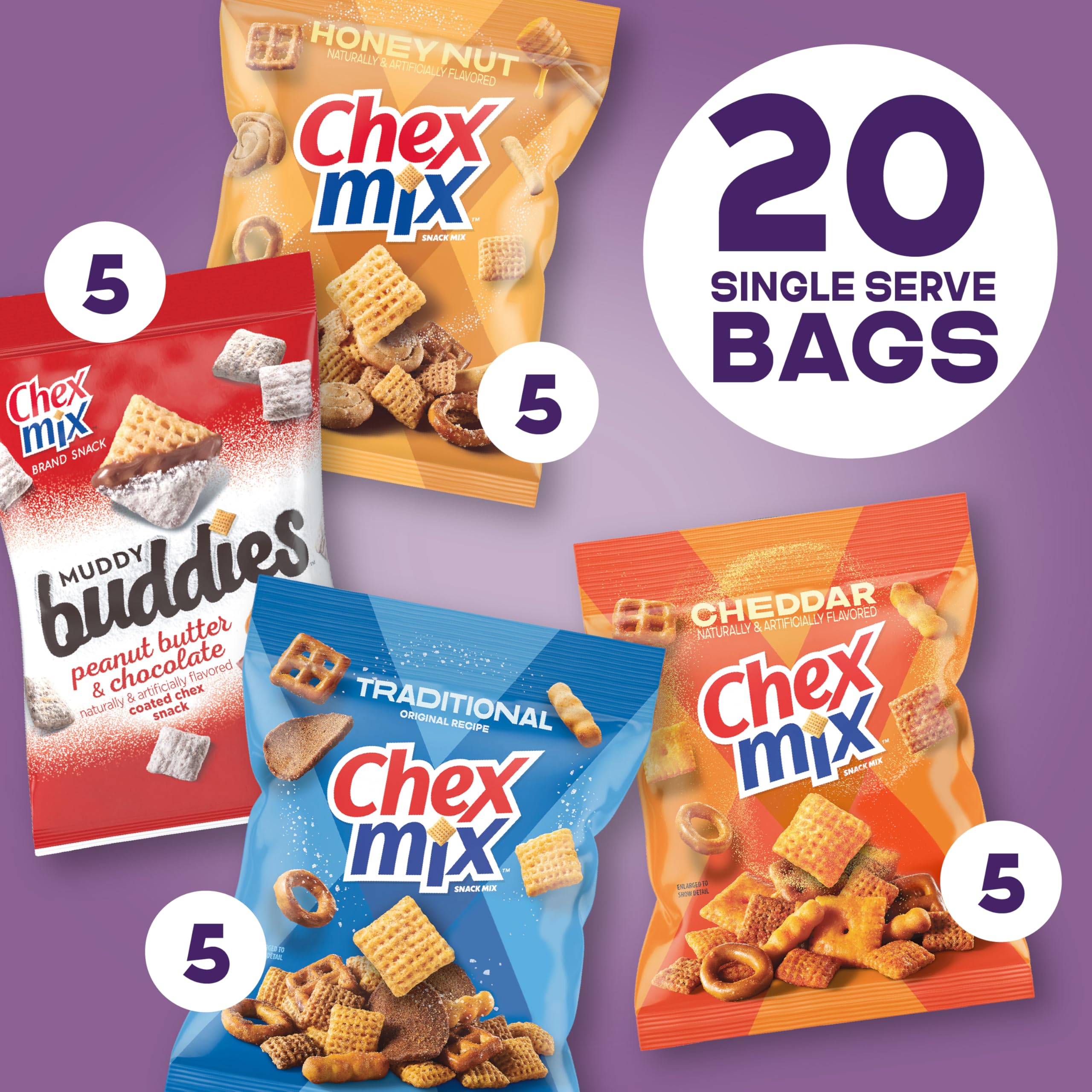 Chex Mix Honey Nut bag with honey sweetness and savory kick