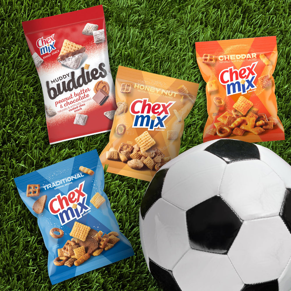 Chex Mix on-the-go snack bags, convenient single-serve portions