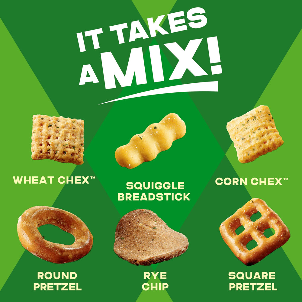 Chex Mix Sour Cream and Onion snack assortment with crunchy bites