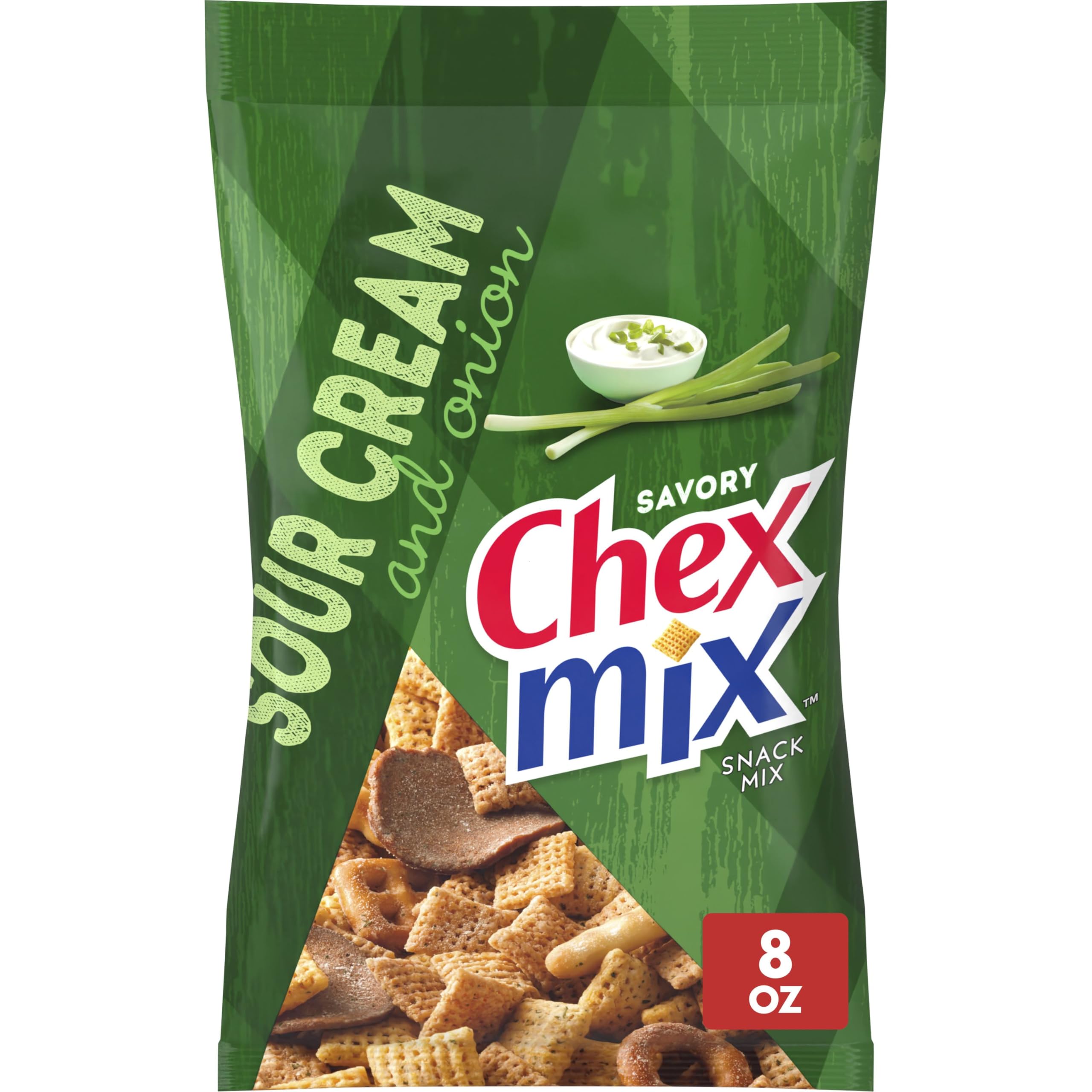 Chex Mix Sour Cream and Onion in a bowl showing crunchy texture and variety