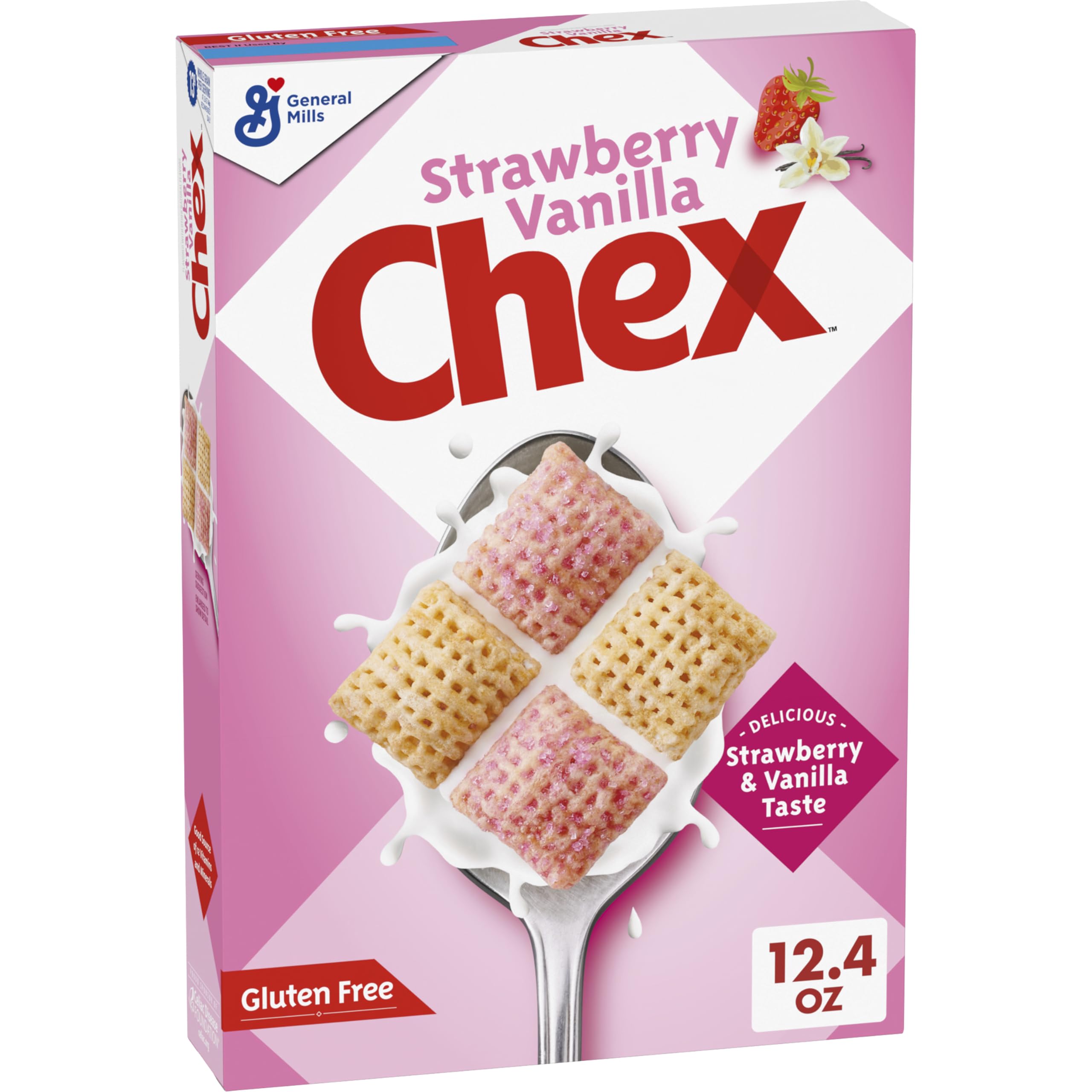 Chex Strawberry Vanilla cereal bowl ready for a quick, gluten-free breakfast.