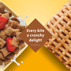 Chex Mix ingredients featuring Wheat Chex for a crunchy party bowl