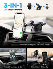 CHGeek auto-clamping wireless charger grips the phone hands-free while driving