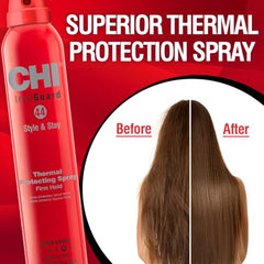 CHI 44 Iron Guard front label shows heat protection and sulfate-free formula.