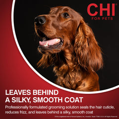 After-bath coat looks softer and shinier with CHI for Dogs Deep Moisture Shampoo.