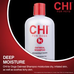CHI for Dogs Oatmeal Shampoo creates a rich lather for easy rinsing after walks.