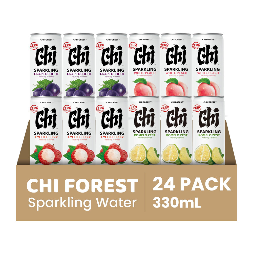 CHI FOREST Sparkling Water poured over ice for a crisp, refreshing sip.