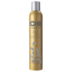 CHI Keratin Flex Finish bottle showing lightweight hold for all-day sleek style.