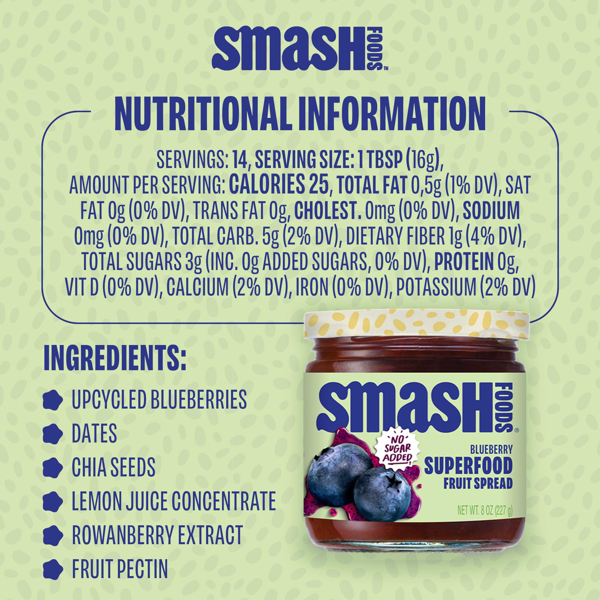 Chia Smash Blueberry Jam atop pancakes adds natural sweetness.