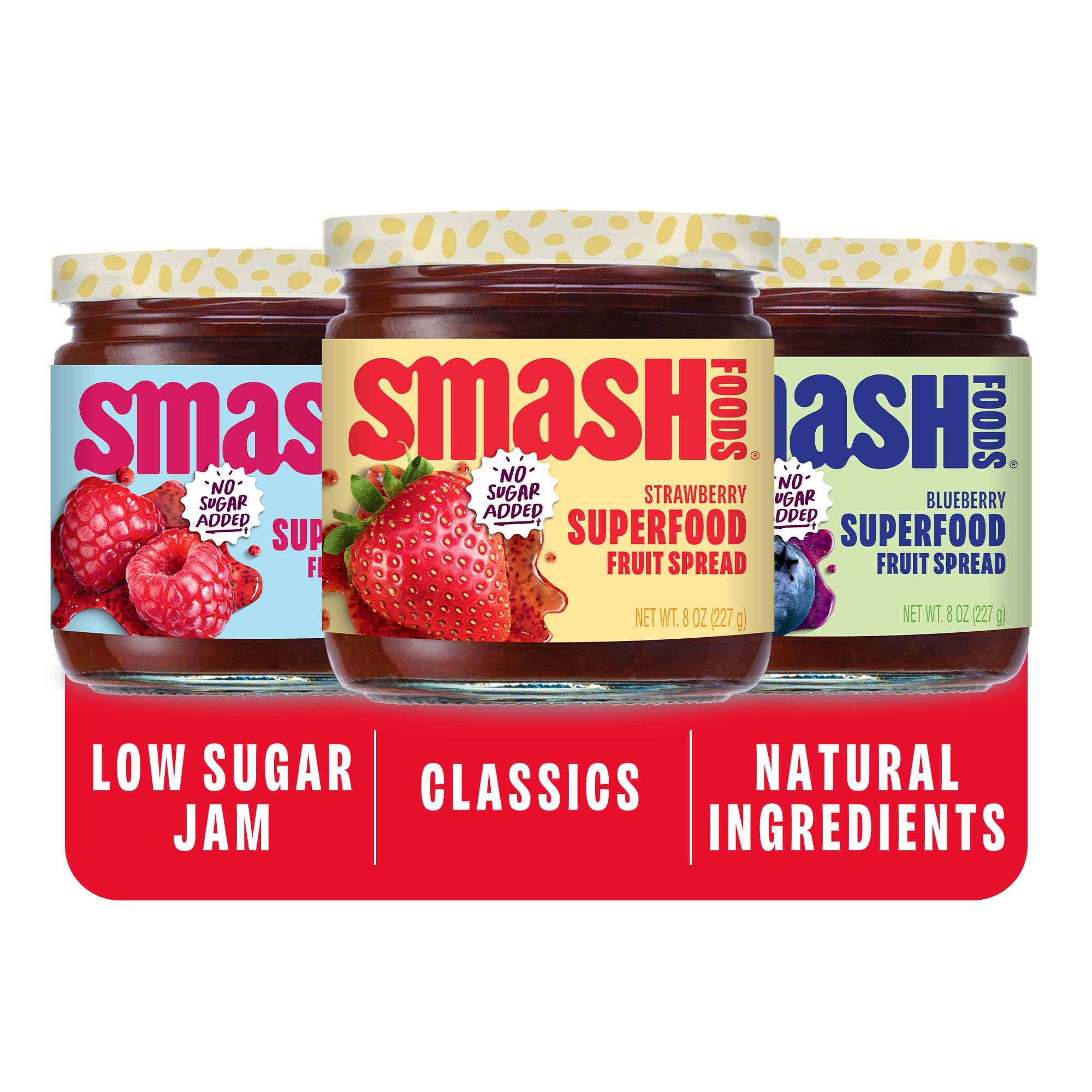 Chia Smash Classics strawberry jar with real fruit flavor for toast