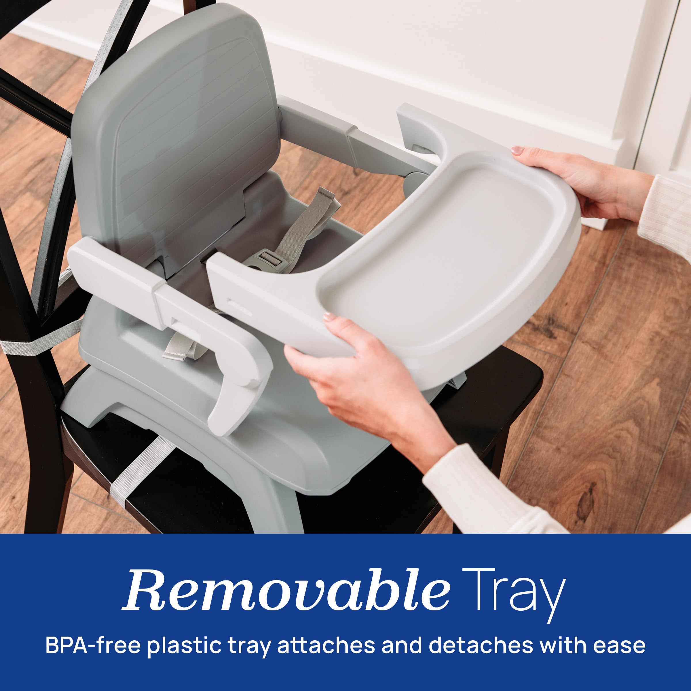 Chicco Bento Booster with built-in carry handle for easy transport.