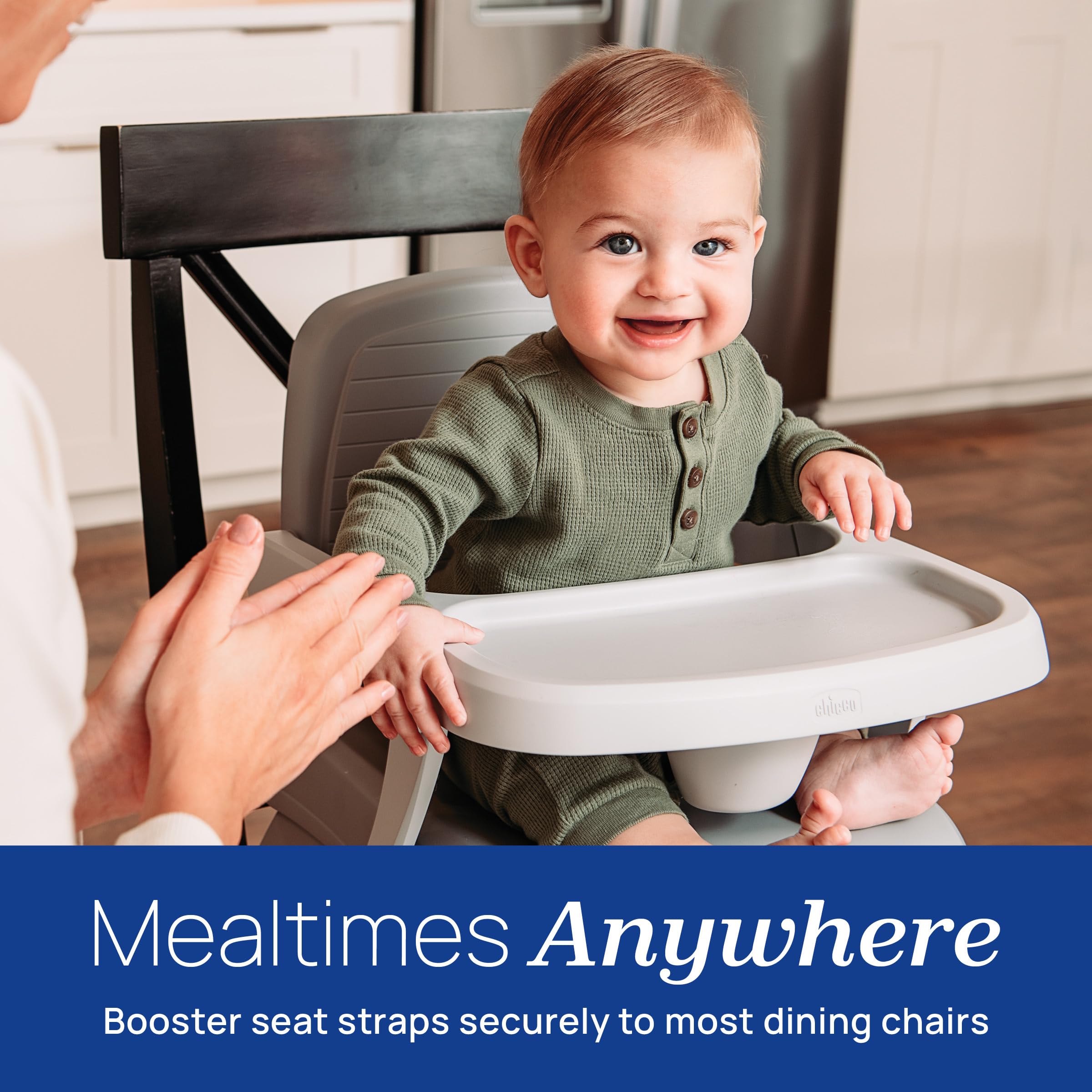 Chicco Bento Booster used on the floor as a comfortable feeding seat.