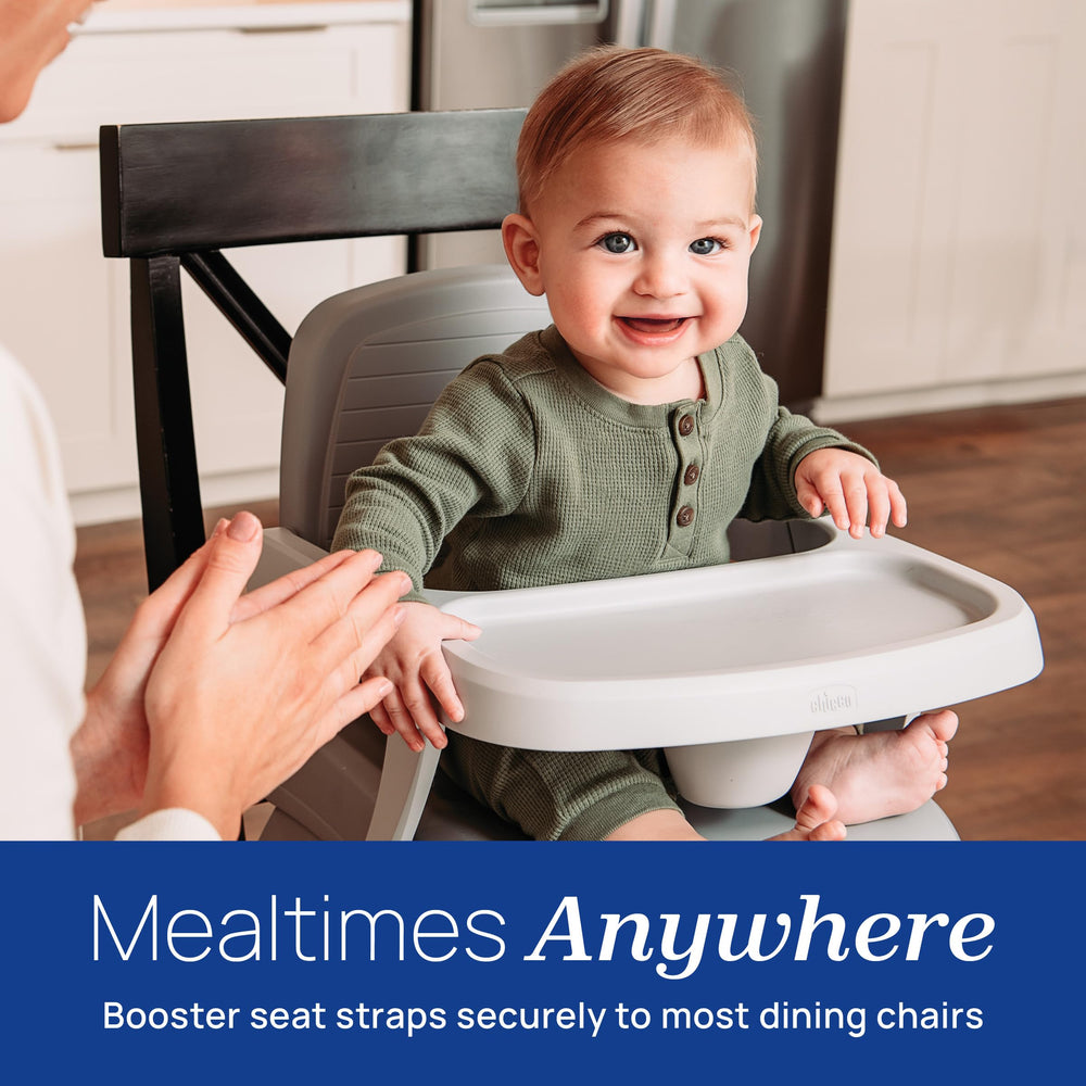 Chicco Bento Booster used on the floor as a comfortable feeding seat.
