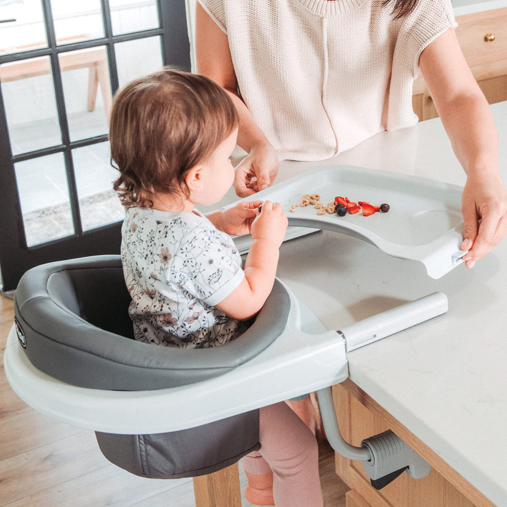 Chicco FastLock wipeable seat pad is removable for cleaning.