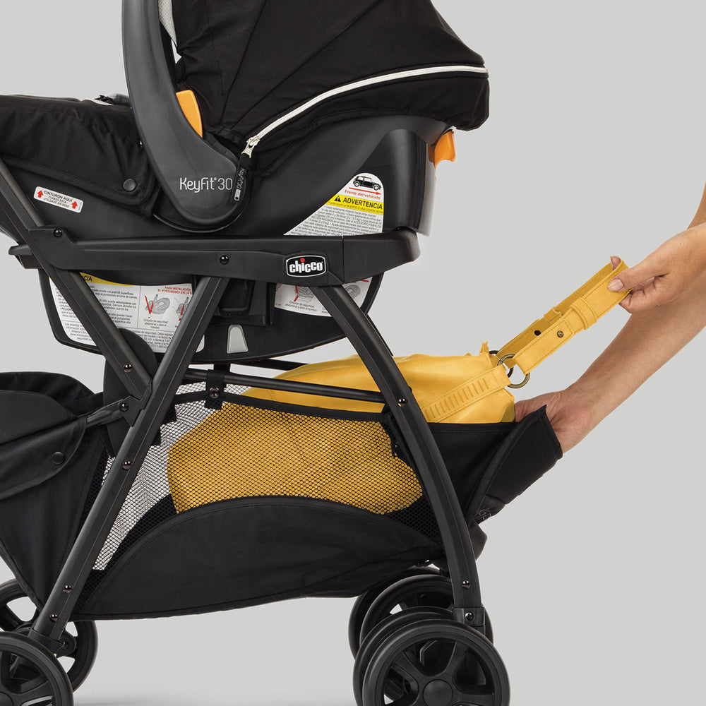 Chicco KeyFit Caddy frame stroller compact-fold in action