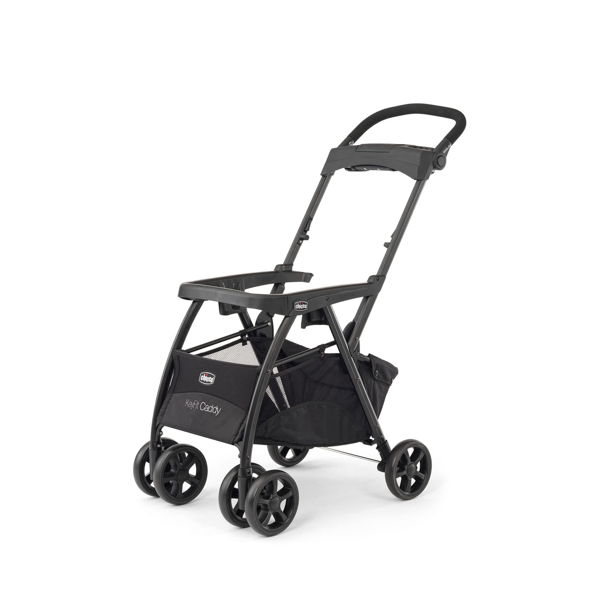 Chicco KeyFit Caddy frame stroller front view with click-in seat compatibility