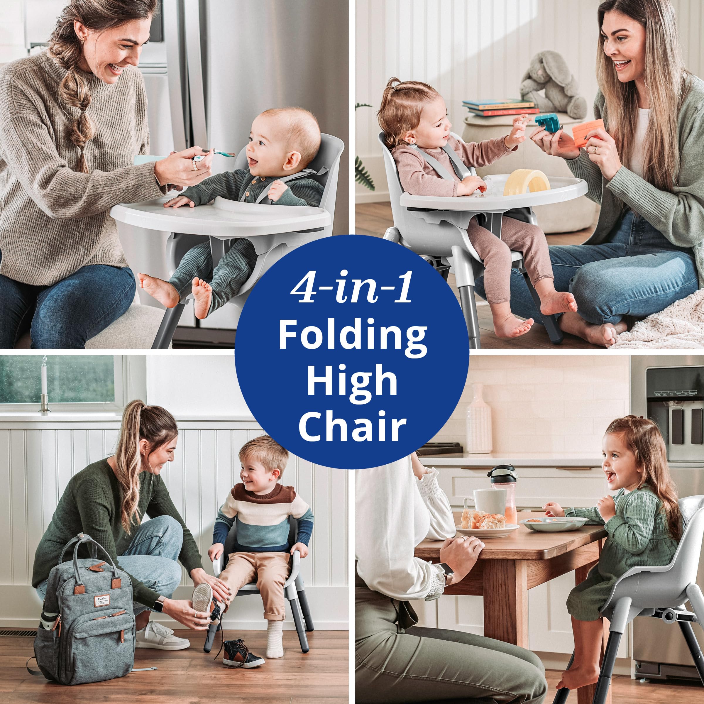 Chicco Zest 4-in-1 convertible chair supports growing meals and activities.