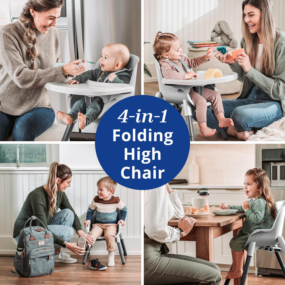Chicco Zest 4-in-1 convertible chair supports growing meals and activities.