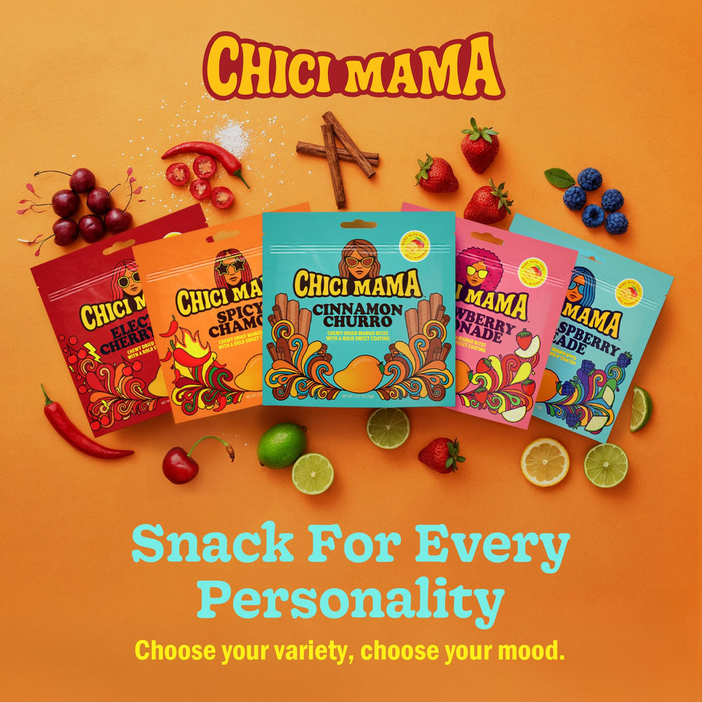 Chici Mama chewy mango bites strawberry lemonade closeup reveals juicy texture