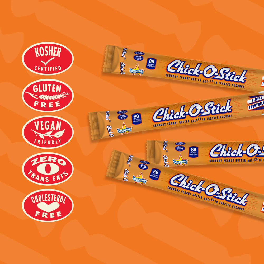 Chick-O-Stick made in USA badge emphasizing family-run craftsmanship