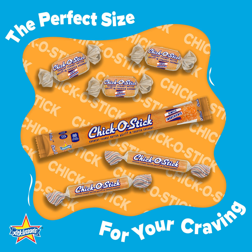Chick-O-Stick toasted coconut coating with tropical aroma on the surface