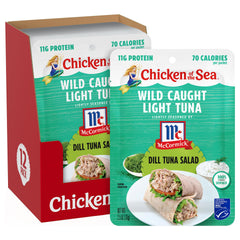 Chicken of the Sea light dill tuna pouch ready-to-eat snack with bold dill flavor.