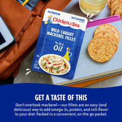 Chicken of the Sea Mackerel Fillet in Oil nutrition facts emphasize protein and omega-3s