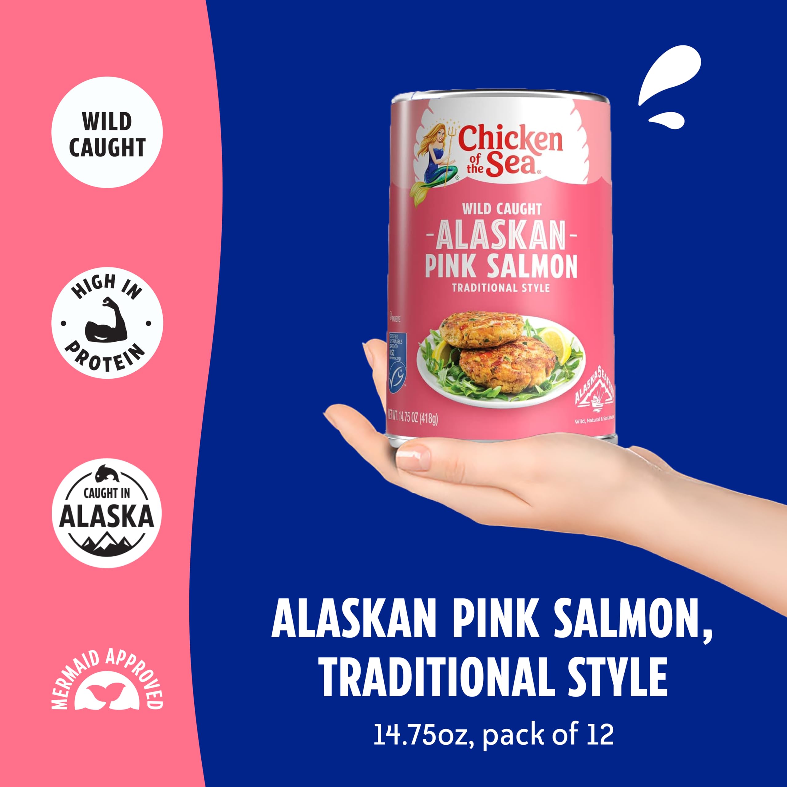 Chicken of the Sea pink salmon burger patty ready for dinner