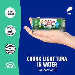 Chicken of the Sea wild tuna flakes with light texture, versatile for salads.