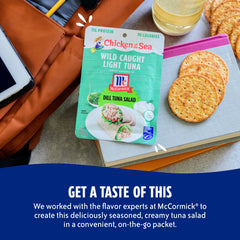 Chicken of the Sea tuna sandwich-ready pouch over crackers or bread for lunch.