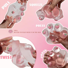 Chicooan strawberry pink paw fidget toy for focus and calm.