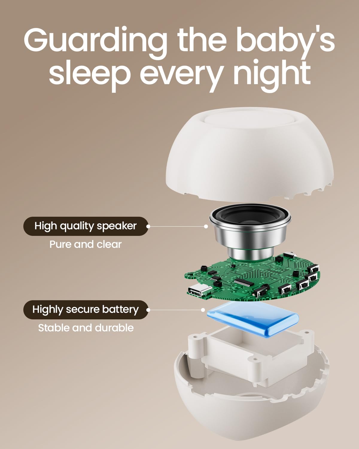 CHICWAY night light with 6 brightness levels creates a gentle glow.