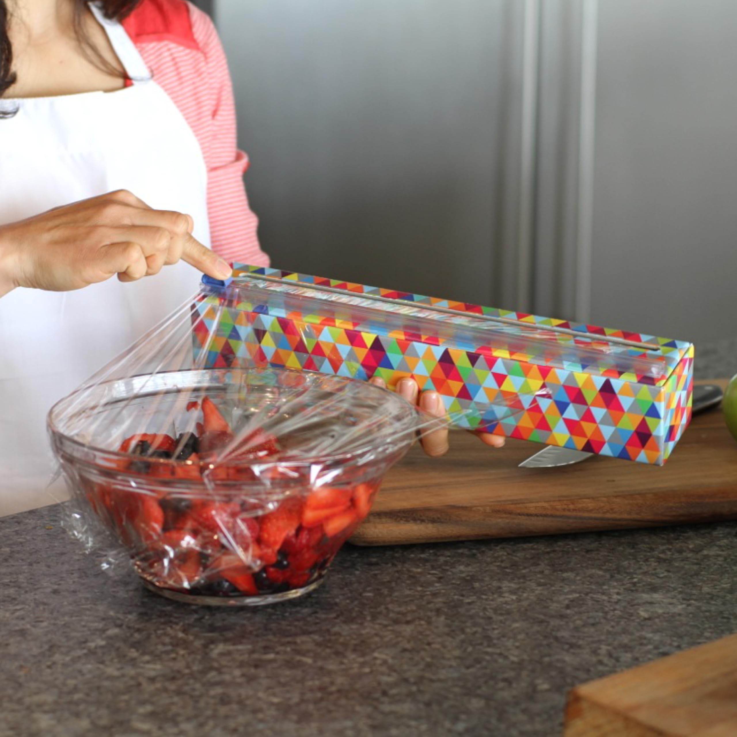 ChicWrap preserves freshness close-up on wrapped foods.