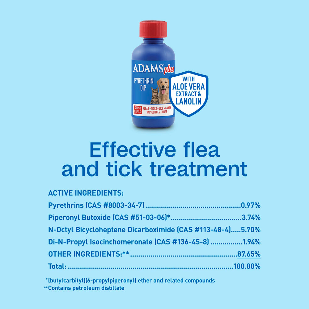 Utilisation sur chiens et chats de plus de 12 semaines avec ADAMS