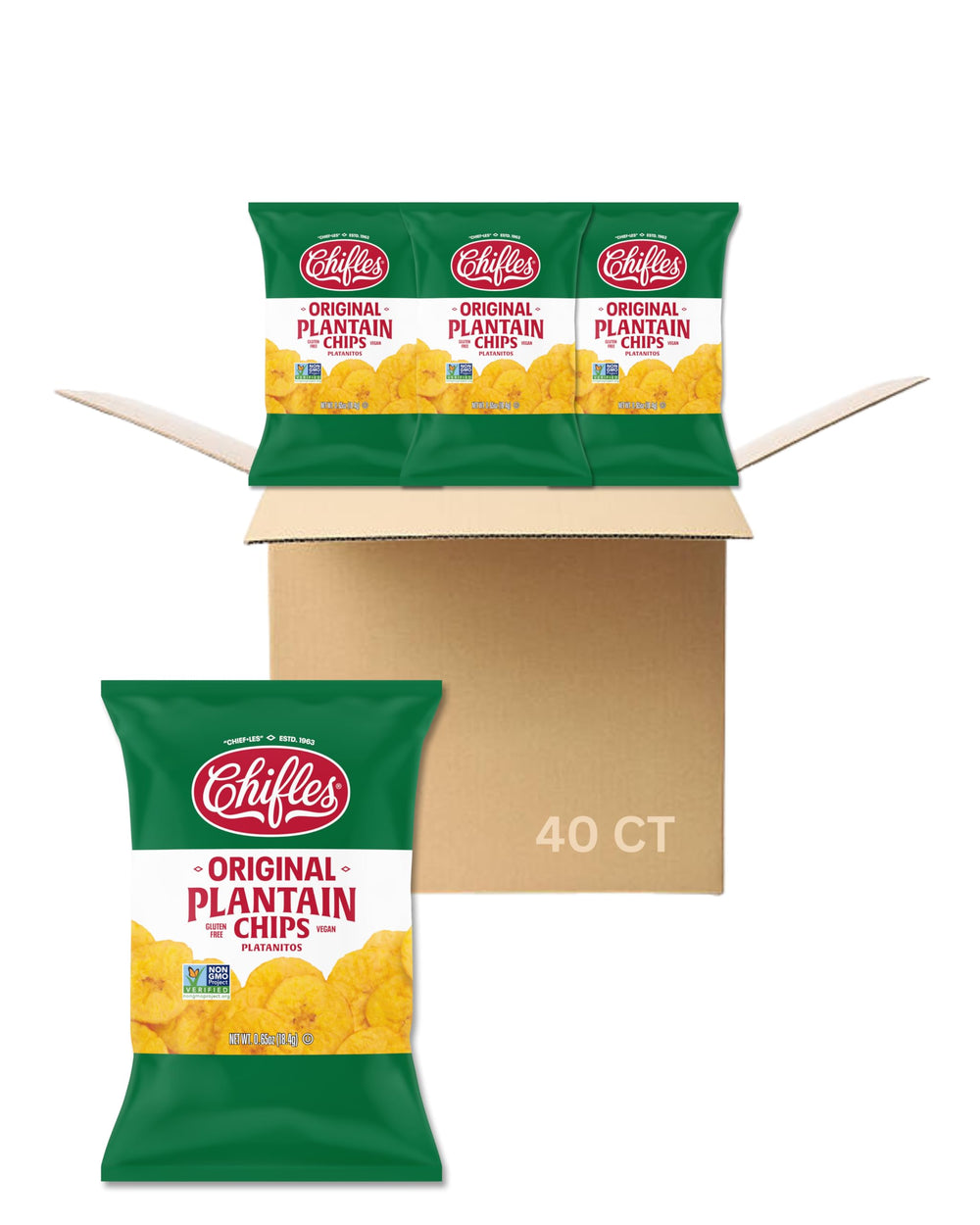 Chifles Original Plantain Chips deliver crispy crunch with sea salt, ideal for quick snacking.